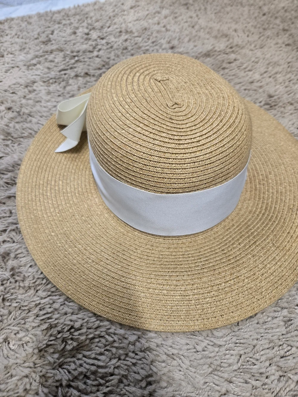 Tuckernuck Raffia Sun Hat with Cream Grosgrain Bow